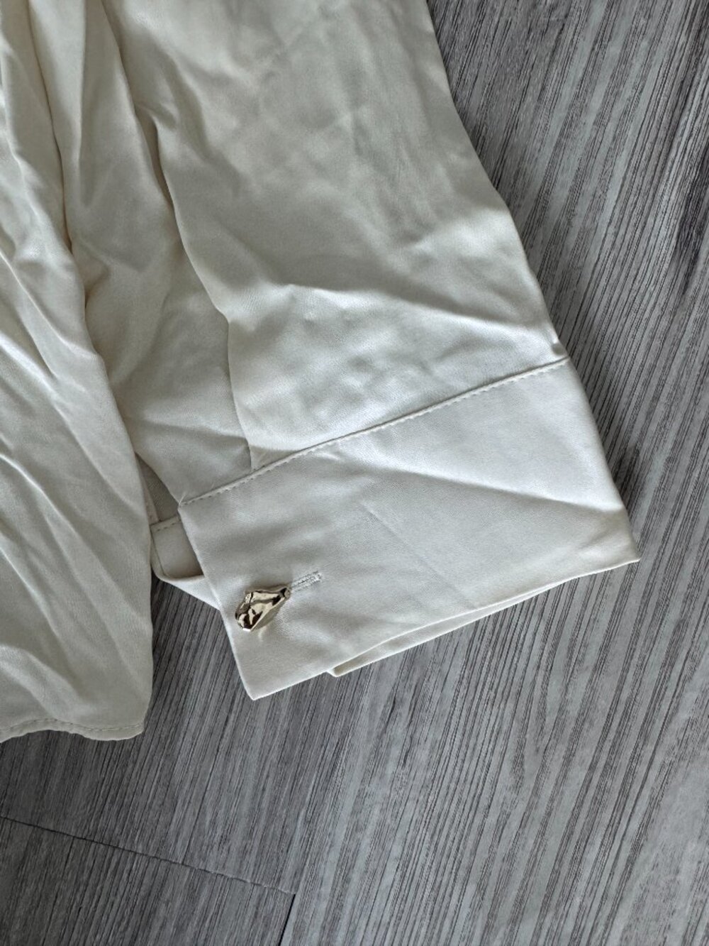 ZARA Satin Crossover Shirt - Ecru / Size S NWT - Picture 12 of 14